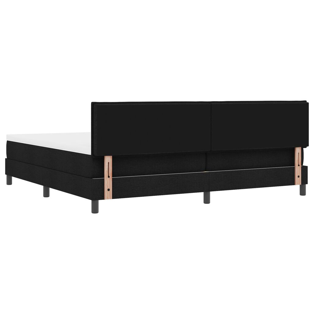 vidaXL Box Spring Κρεβάτι με Στρώμα & LED Μαύρο 200x200 εκ Ύφασμα