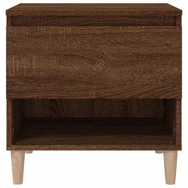 vidaXL Κομοδίνο Καφέ Δρυς 50 x 46 x 50 εκ. από Επεξεργασμένο Ξύλο