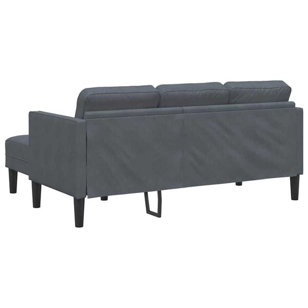 vidaXL Σετ Καναπέ Σκούρο γκρι 173 x 131 x 67 εκ Βελούδο