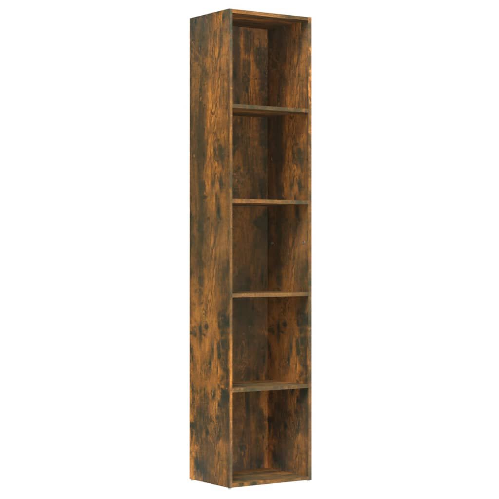 vidaXL Βιβλιοθήκη Καπνιστή Δρυς 40 x30x189 εκ. από Επεξεργασμένο Ξύλο