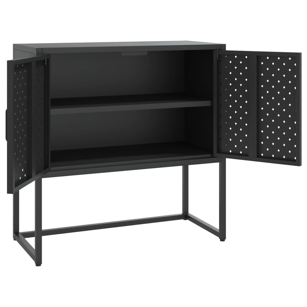 vidaXL Μπουφές Μαύρος 75 x 35 x 75 εκ. από Ατσάλι