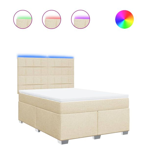 vidaXL &Kappa;&rho;&epsilon;&beta;ά&tau;&iota; Boxspring &mu;&epsilon; &Sigma;&tau;&rho;ώ&mu;&alpha; &Kappa;&rho;&epsilon;&mu; 160x200 &epsilon;&kappa;. &Upsilon;&phi;&alpha;&sigma;&mu;ά&tau;&iota;&nu;&omicron;