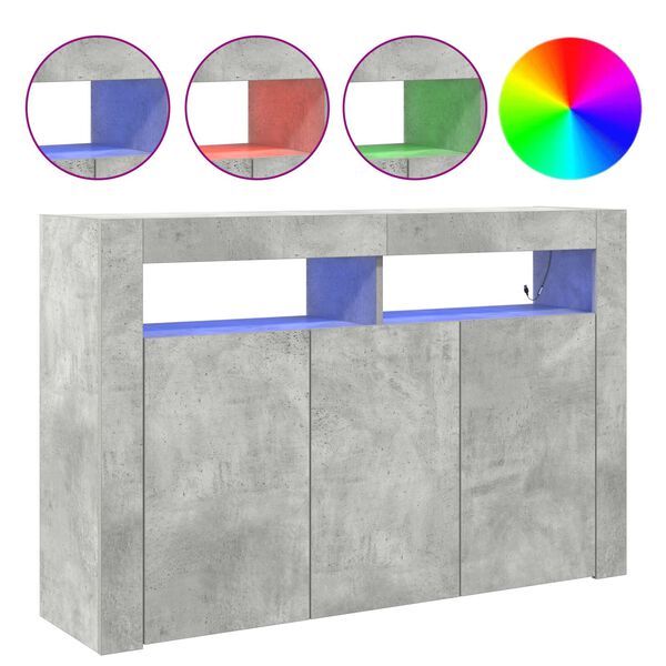 vidaXL Πλαϊνό γραφείο Γκρι σκυροδέματος 116 x 30 x 75 εκ.