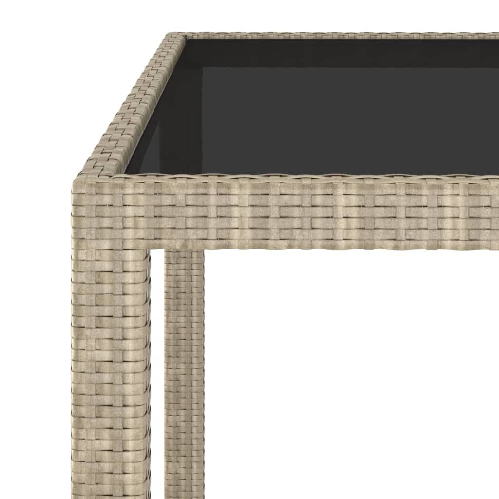 vidaXL Τραπέζι Κήπου Μπεζ 90x90x75 εκ. Συνθετικό Ρατάν