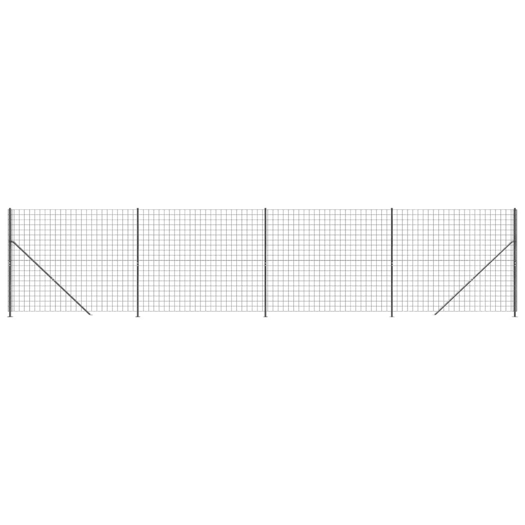 vidaXL Συρματόπλεγμα Περίφραξης Ανθρακί 1,8 x 10 μ. με Βάσεις Φλάντζα