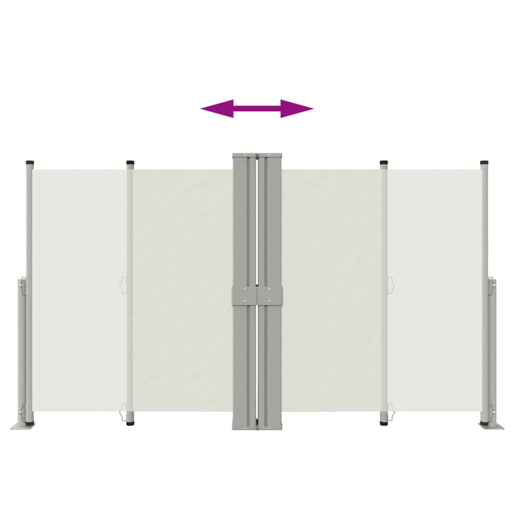 vidaXL Σκίαστρο Πλαϊνό Συρόμενο Κρεμ 140 x 1200 εκ.
