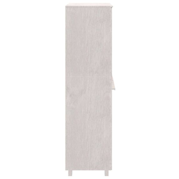 vidaXL Ντουλάπα HAMAR Λευκό 89 x 50 x 180 εκ. από Μασίφ Ξύλο Πεύκου