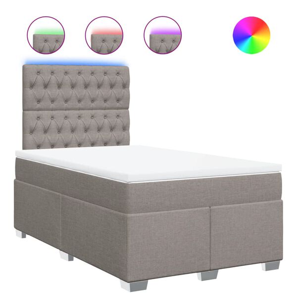 vidaXL &Kappa;&rho;&epsilon;&beta;ά&tau;&iota; Boxspring &mu;&epsilon; &Sigma;&tau;&rho;ώ&mu;&alpha; Taupe 120x200 &epsilon;&kappa;. &Upsilon;&phi;&alpha;&sigma;&mu;ά&tau;&iota;&nu;&omicron;