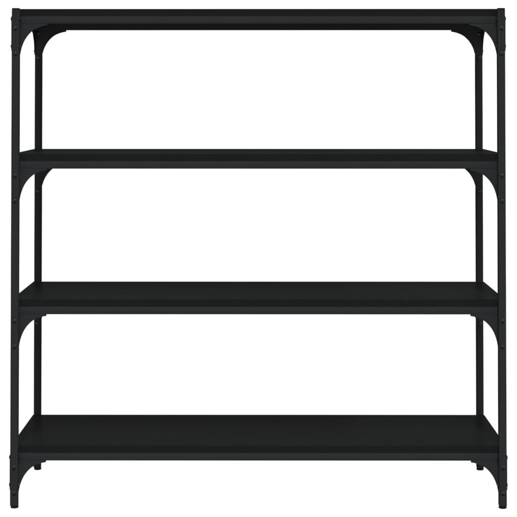vidaXL Βιβλιοθήκη Μαύρη 100 x 33 x 100 εκ. Επεξεργασμένο Ξύλο & Ατσάλι