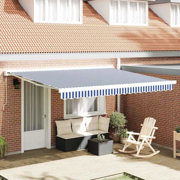 vidaXL Σκηνίτσα Αναδιπλούμενη Μπλε και άσπρο 350 x 250 εκ