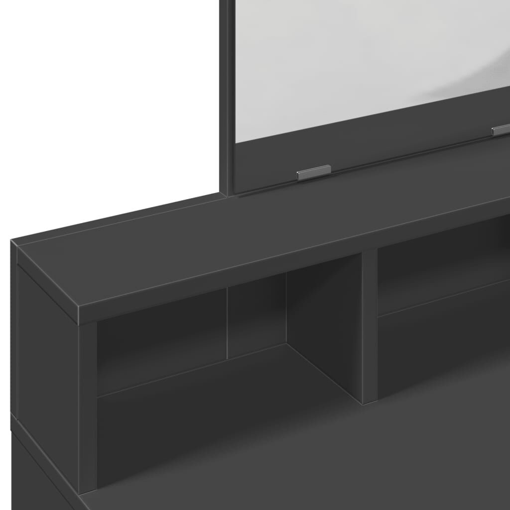 vidaXL Μπουντουάρ με Καθρέφτη Μαύρο 80x41x144,5 εκ.
