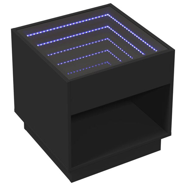 vidaXL Τραπεζάκι Σαλονιού Infinity LED Μαύρο 50x50x50 εκ.