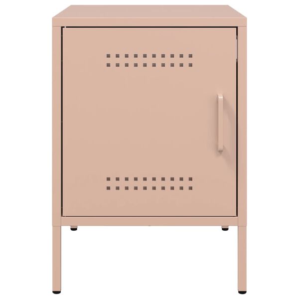 vidaXL Κομοδίνο Ροζ 36x39x50,5 εκ. από Χάλυβα