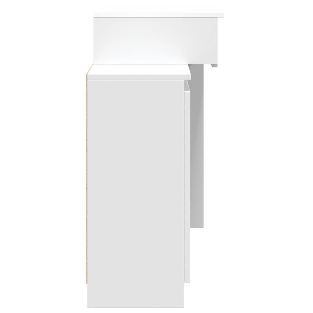 vidaXL Μπουντουάρ με LED Λευκό 115x37x110,5 εκ.