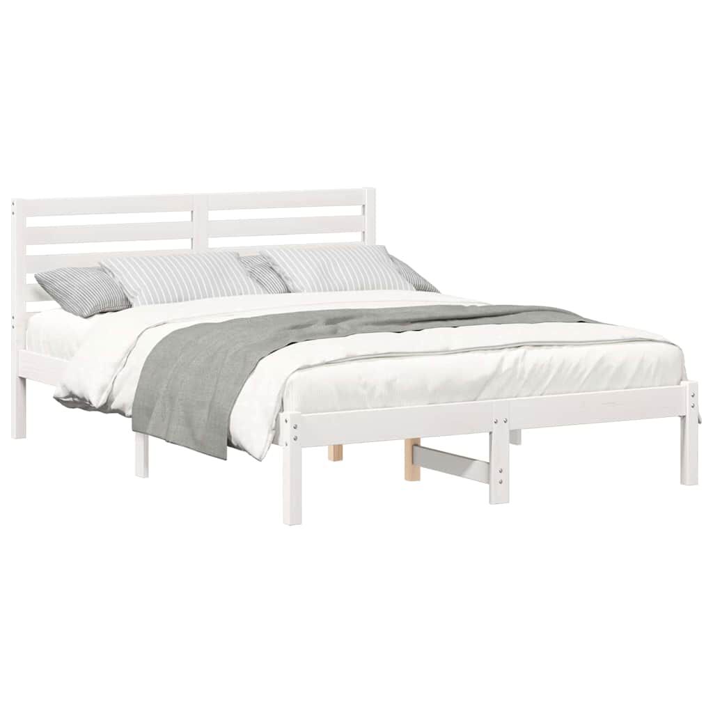 vidaXL Σκελετός Κρεβατιού Λευκό 120 x 200 cm Μασίφ ξύλο πεύκου