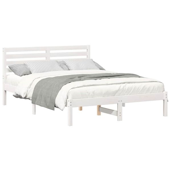 vidaXL Σκελετός Κρεβατιού Λευκό 120 x 200 cm Μασίφ ξύλο πεύκου