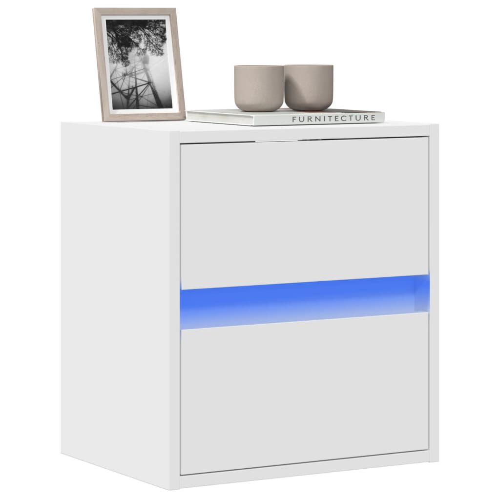 vidaXL Έπιπλο Τοίχου Τηλεόρασης με LED Λευκό 41x31x45 εκ.