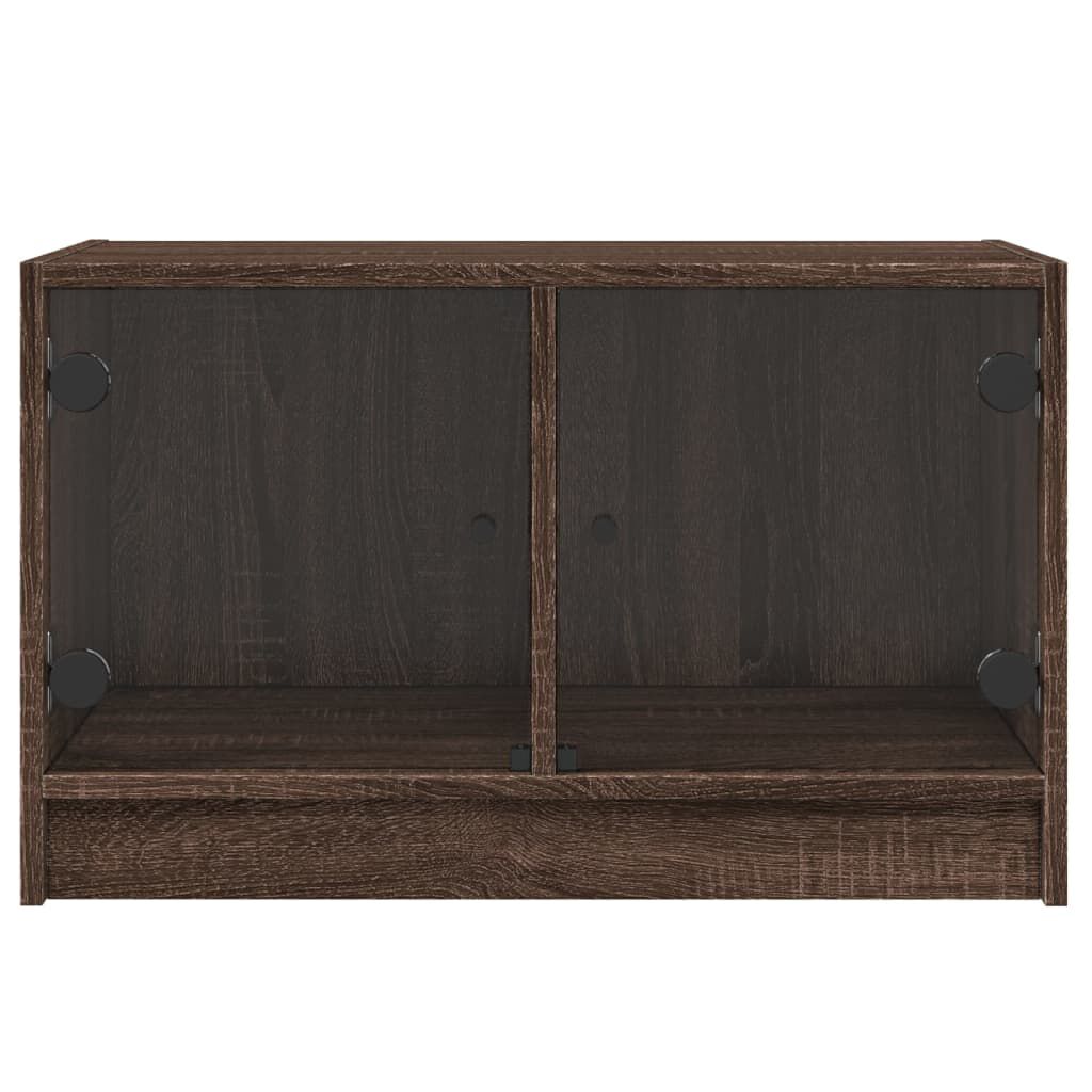 vidaXL Βοηθητικό Ντουλάπι Καφέ Δρυς 68x37x42 εκ. Γυάλινες Πόρτες