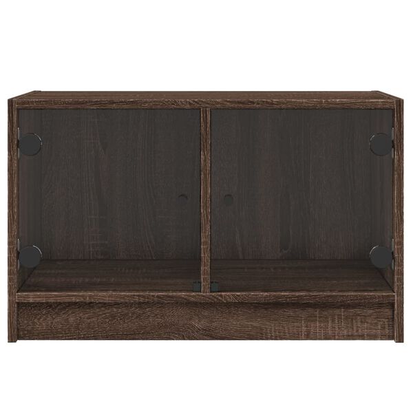 vidaXL Βοηθητικό Ντουλάπι Καφέ Δρυς 68x37x42 εκ. Γυάλινες Πόρτες