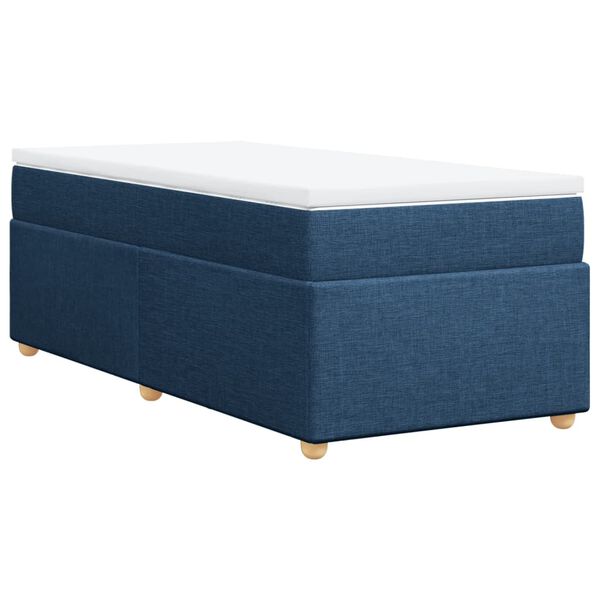 vidaXL Κρεβάτι Boxspring με Στρώμα Μπλε 80x200 εκ. Υφασμάτινο
