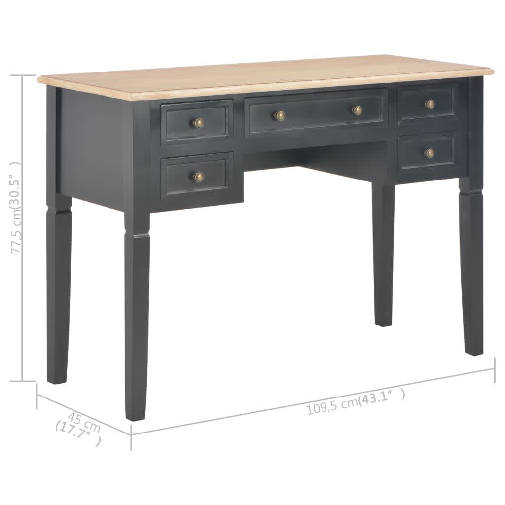 vidaXL Γραφείο Μαύρο 109,5 x 45 x 77,5 εκ. Ξύλινο