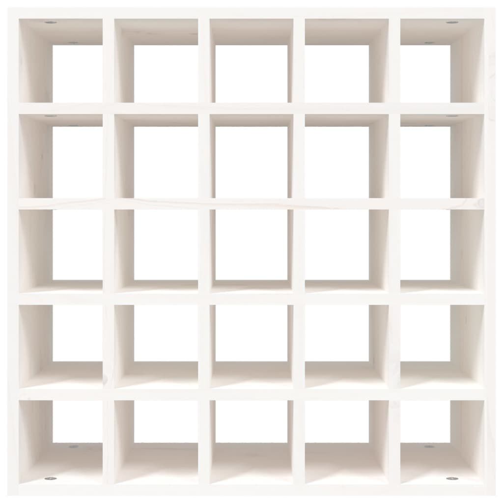 vidaXL Κάβα Κρασιών Λευκό 56 x 25 x 56 εκ. από Μασίφ Ξύλο Πεύκου