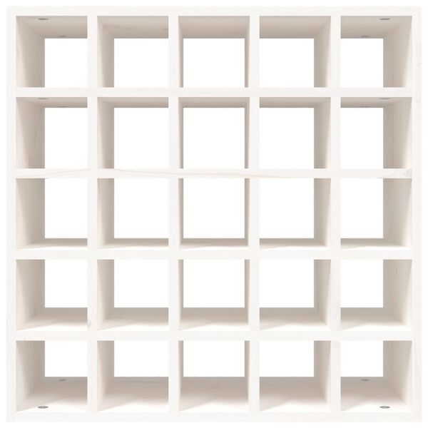 vidaXL Κάβα Κρασιών Λευκό 56 x 25 x 56 εκ. από Μασίφ Ξύλο Πεύκου