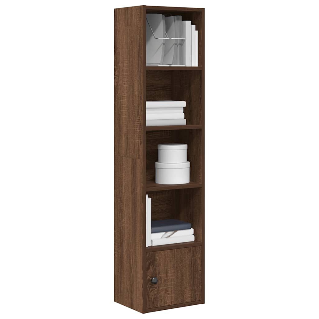 vidaXL Βιβλιοθήκη Καφέ Δρυς 31x24x127 εκ. από Επεξεργασμένο Ξύλο