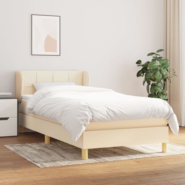 vidaXL &Kappa;&rho;&epsilon;&beta;ά&tau;&iota; Boxspring &mu;&epsilon; &Sigma;&tau;&rho;ώ&mu;&alpha; &Kappa;&rho;&epsilon;&mu; 80 x 200 &epsilon;&kappa;. &Upsilon;&phi;&alpha;&sigma;&mu;ά&tau;&iota;&nu;&omicron;