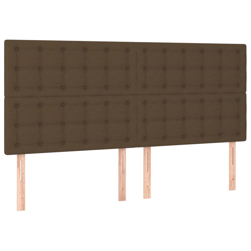vidaXL Κρεβάτι Boxspring με Στρώμα Σκούρο Καφέ 200x200 εκ. Υφασμάτινο