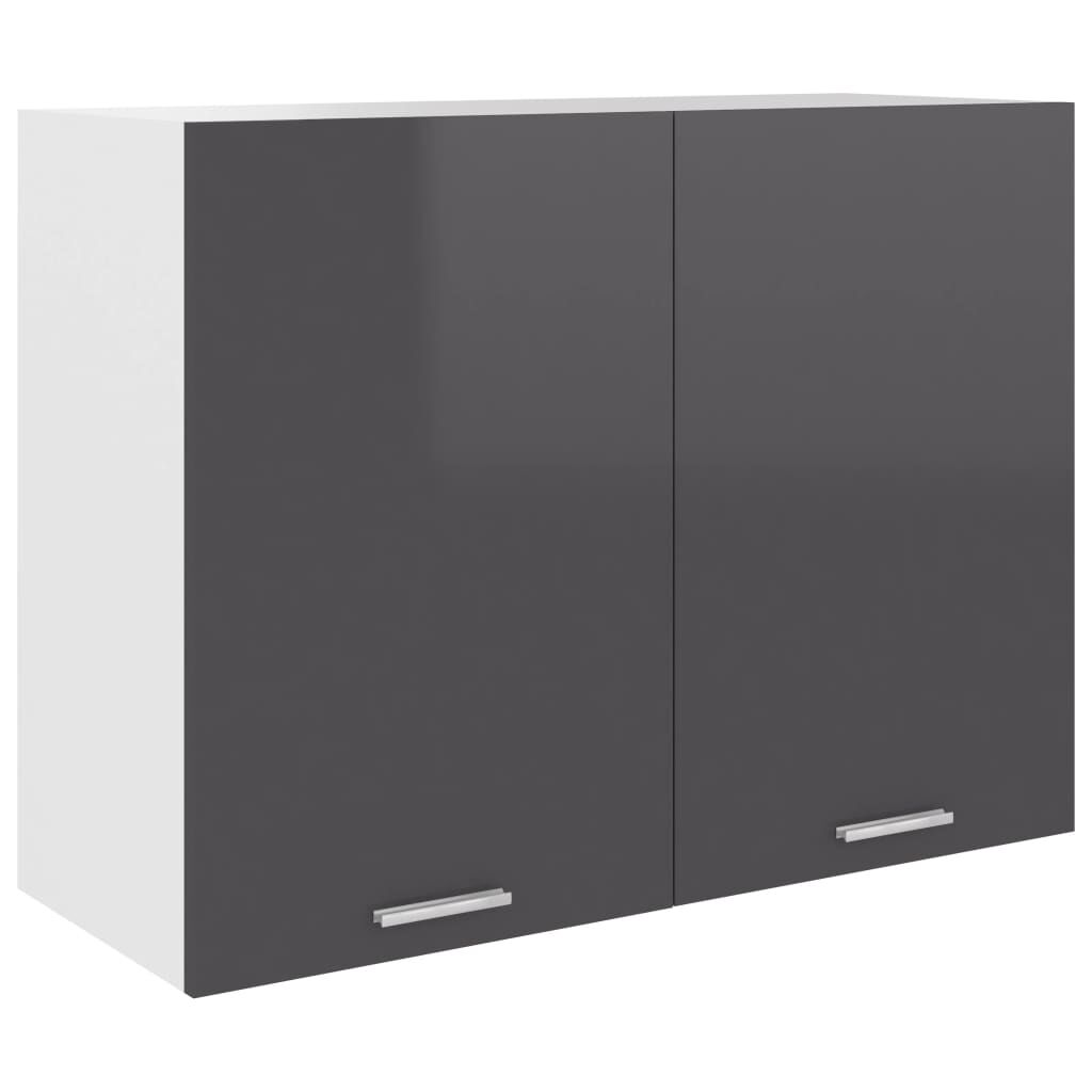 vidaXL Ντουλάπι Κρεμαστό Lyon Γυαλιστερό Γκρι 80x31x60εκ. από