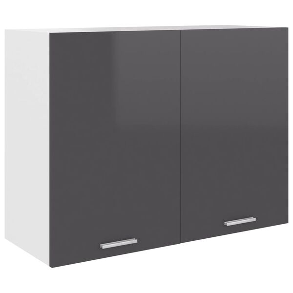 vidaXL Ντουλάπι Κρεμαστό Lyon Γυαλιστερό Γκρι 80x31x60εκ. από