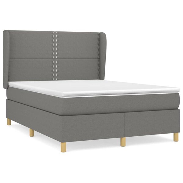 vidaXL &Kappa;&rho;&epsilon;&beta;ά&tau;&iota; Boxspring &mu;&epsilon; &Sigma;&tau;&rho;ώ&mu;&alpha; &Sigma;&kappa;&omicron;ύ&rho;&omicron; &Gamma;&kappa;&rho;&iota; 140x190 &epsilon;&kappa;. &Upsilon;&phi;&alpha;&sigma;&mu;ά&tau;&iota;&nu;&omicron;