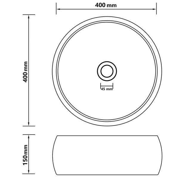 vidaXL Νιπτήρας Πολυτελής Στρογγυλός Ροζ Ματ 40 x 15 εκ. Κεραμικός