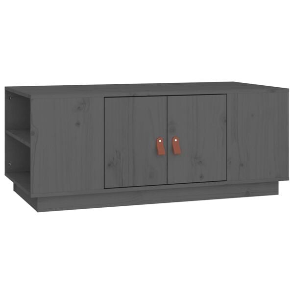 vidaXL Τραπεζάκι Σαλονιού Γκρι 100x50x41 εκ. Μασίφ Ξύλο Πεύκου