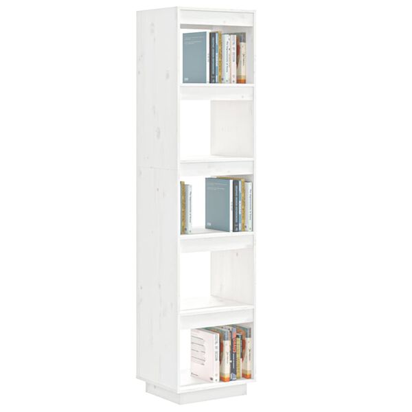 vidaXL Βιβλιοθήκη/Διαχωριστικό Χώρου Λευκό 40x35x167 εκ. Μασίφ Πεύκο