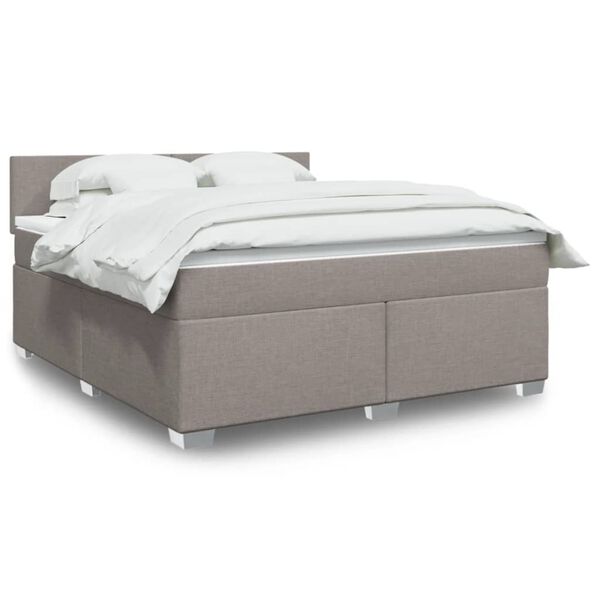 vidaXL &Kappa;&rho;&epsilon;&beta;ά&tau;&iota; Boxspring &mu;&epsilon; &Sigma;&tau;&rho;ώ&mu;&alpha; Taupe 180x200 &epsilon;&kappa;. &Upsilon;&phi;&alpha;&sigma;&mu;ά&tau;&iota;&nu;&omicron;