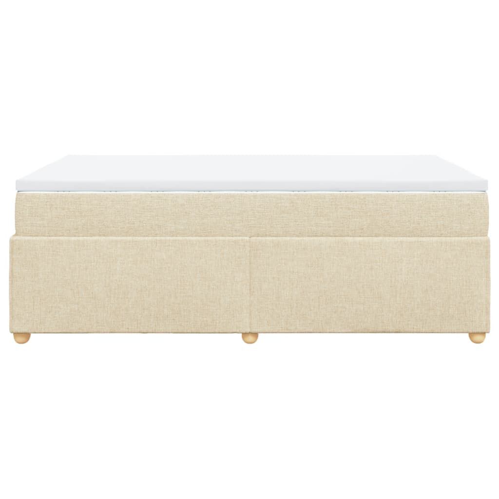 vidaXL Κρεβάτι Boxspring με Στρώμα Κρεμ 120x190 εκ. Υφασμάτινο