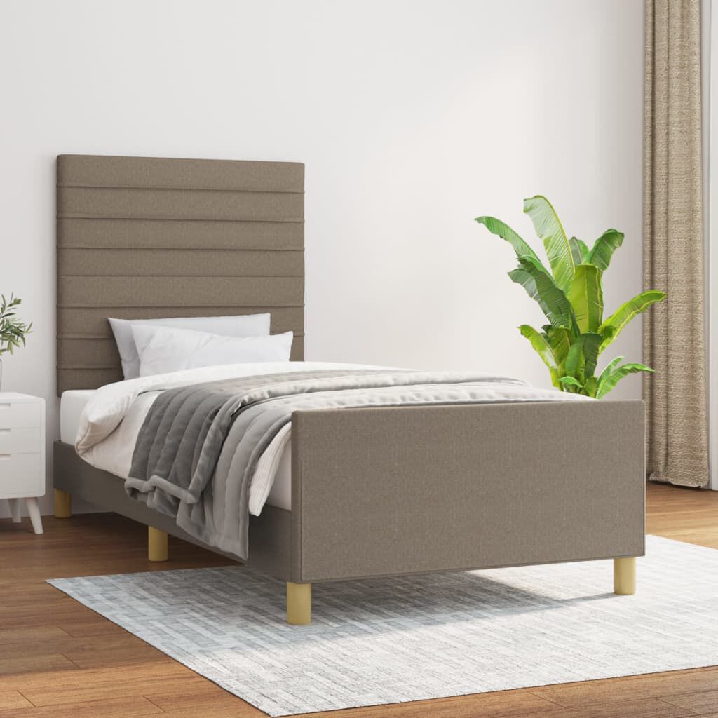 vidaXL Σκελετός Κρεβατιού Χωρίς Στρώμα Taupe 100 x 200 εκ. Υφασμάτινο