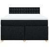 vidaXL Κρεβάτι Boxspring με Στρώμα Μαύρο 140x200 εκ. Υφασμάτινο