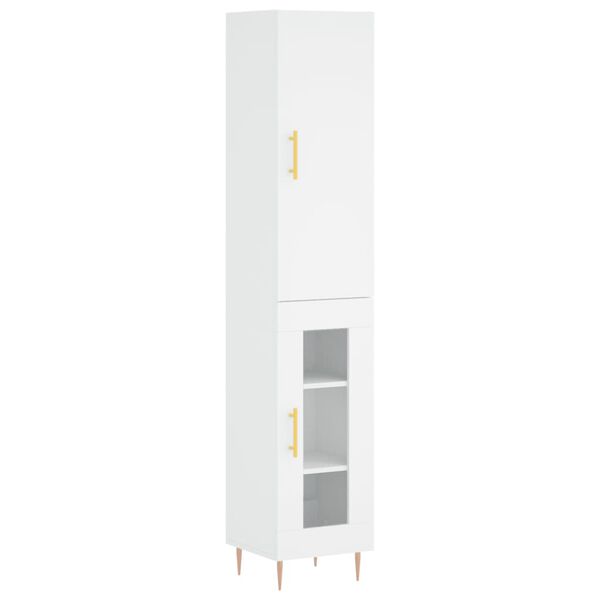 vidaXL Ντουλάπι Λευκό 34,5 x 34 x 180 εκ. από Επεξεργασμένο Ξύλο