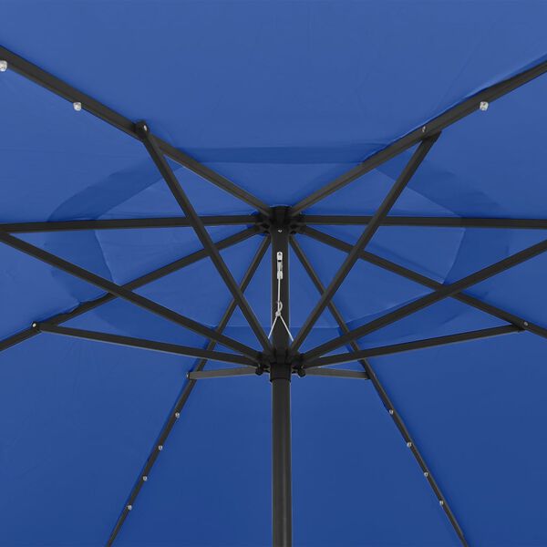 vidaXL Ομπρέλα Κήπου με LED Μπλε Αζούρ 400 εκ.