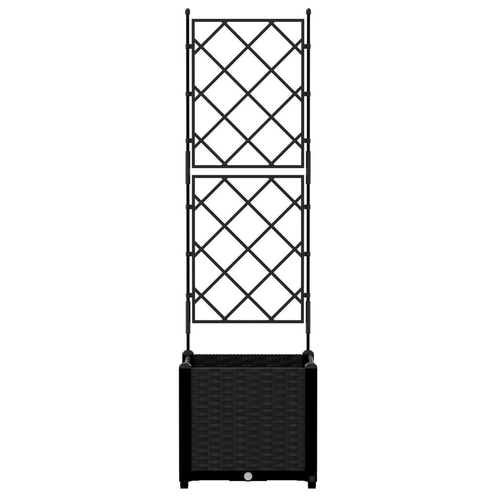 vidaXL Γλάστρα Κήπου με Πλέγμα Μαύρη 40x40x143 εκ