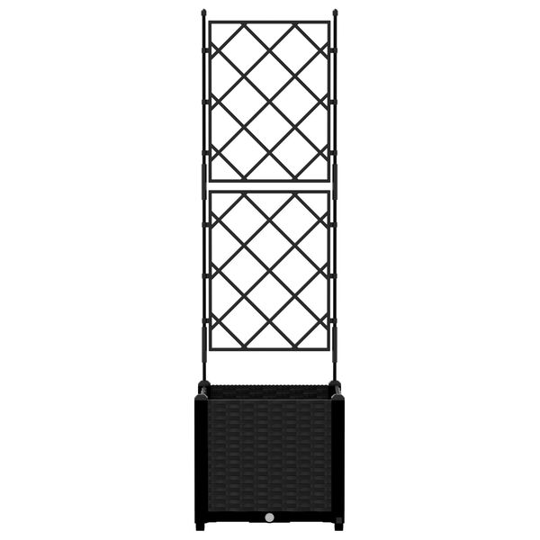 vidaXL Γλάστρα Κήπου με Πλέγμα Μαύρη 40x40x143 εκ