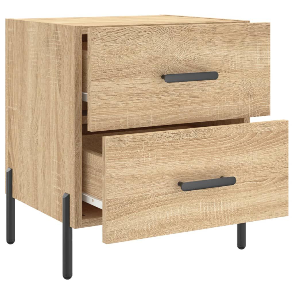 vidaXL Κομοδίνα 2 τεμ. Sonoma Δρυς 40 x 35 x 47,5 εκ. Επεξεργ. Ξύλο