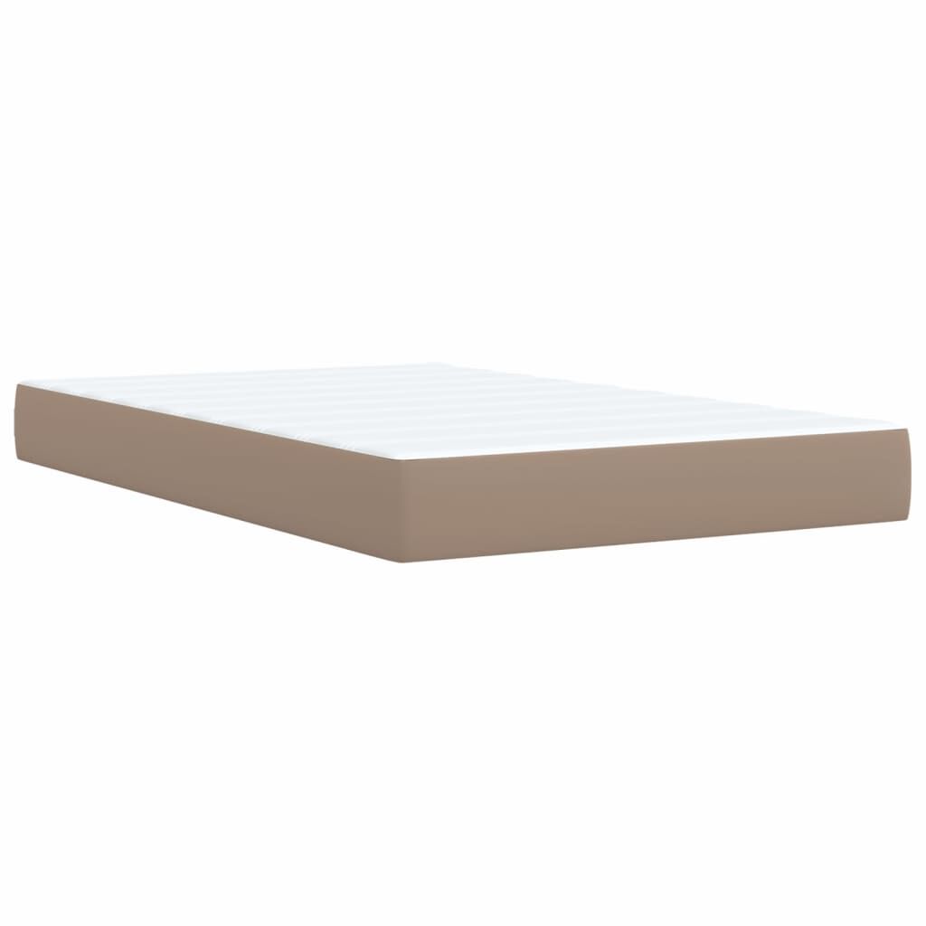 vidaXL Κρεβάτι Boxspring με Στρώμα Καπουτσίνο 120x190εκ.από Συνθ.Δέρμα