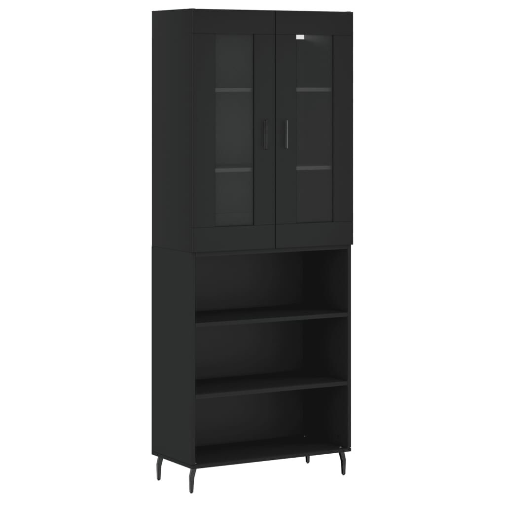 vidaXL Ντουλάπι Μαύρο 69,5x34x180 εκ. από Επεξεργασμένο Ξύλο