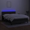 vidaXL &Kappa;&rho;&epsilon;&beta;ά&tau;&iota; Boxspring &mu;&epsilon; &Sigma;&tau;&rho;ώ&mu;&alpha; & LED &Mu;&alpha;ύ&rho;&omicron; 140x190 &epsilon;&kappa;. &Upsilon;&phi;&alpha;&sigma;&mu;ά&tau;&iota;&nu;&omicron;