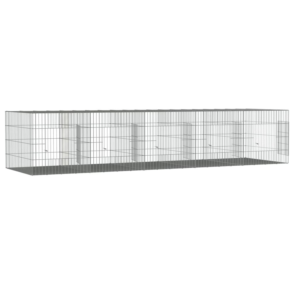 vidaXL Κλουβί Κουνελιών 6 Πάνελ 273x79x54 εκ. από Γαλβανισμένο Σίδερο