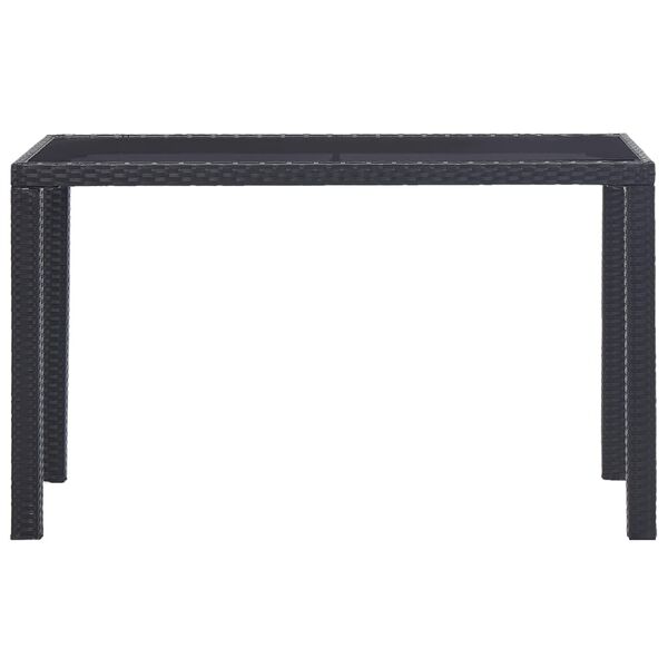 vidaXL Τραπέζι Κήπου Μαύρο 123 x 60 x 74 εκ. από Συνθετικό Ρατάν